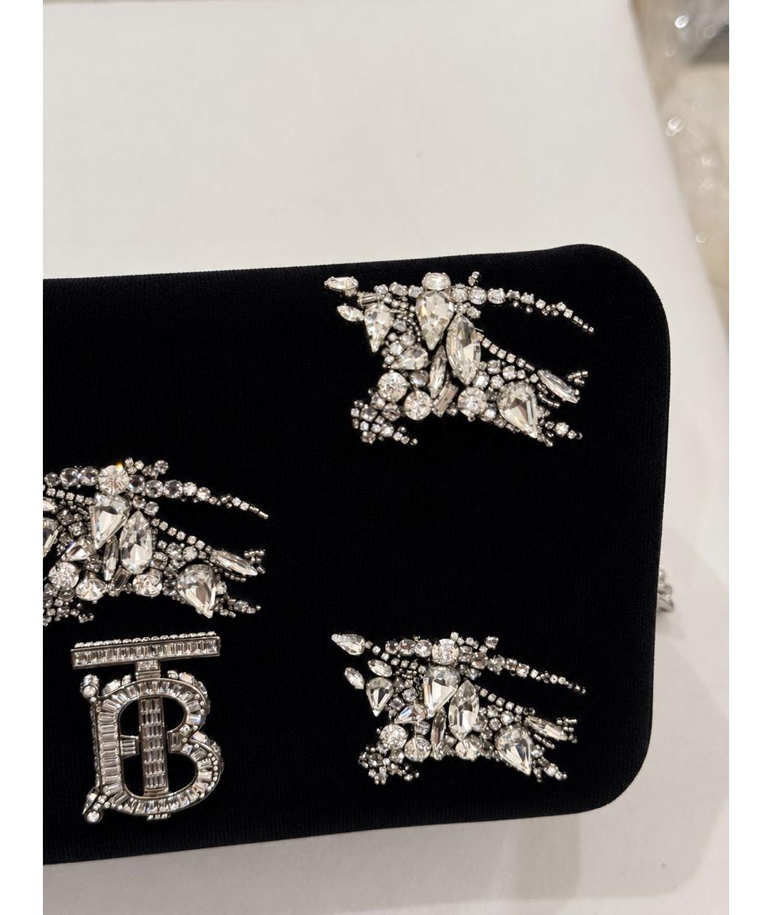 BURBERRY Черная бархатная сумка с короткими ручками, фото 3