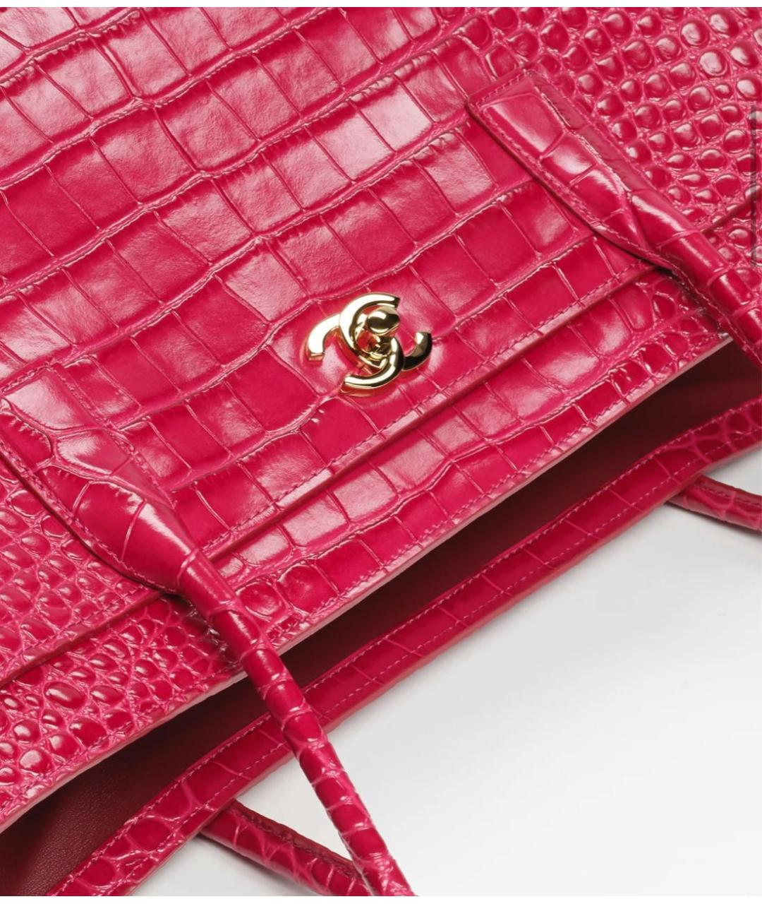 CHANEL Фуксия кожаная сумка тоут, фото 3