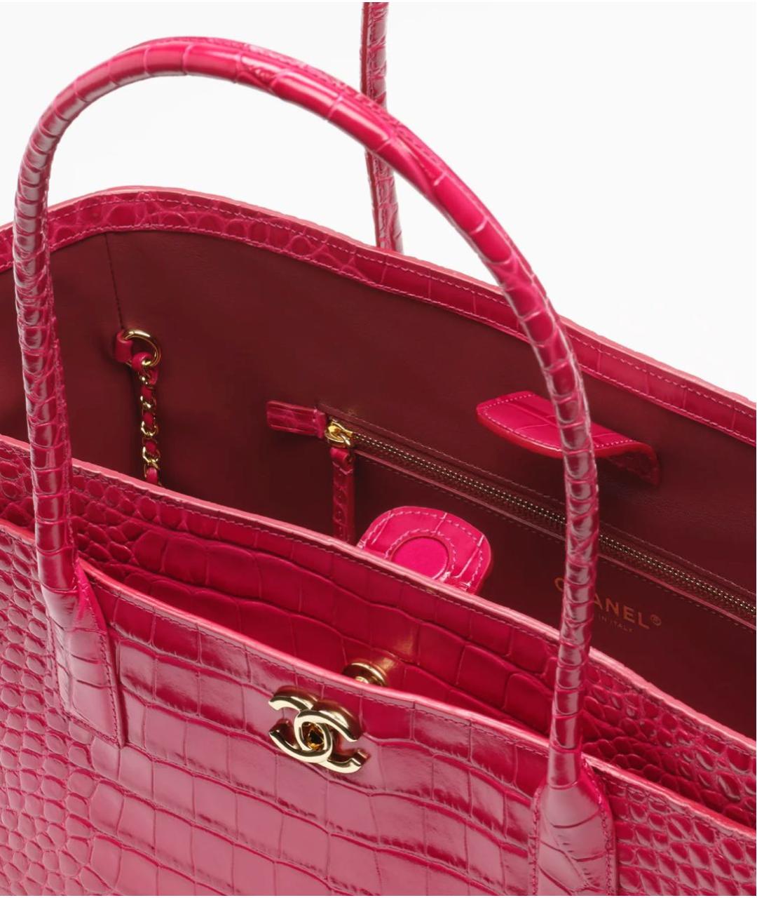 CHANEL Фуксия кожаная сумка тоут, фото 2