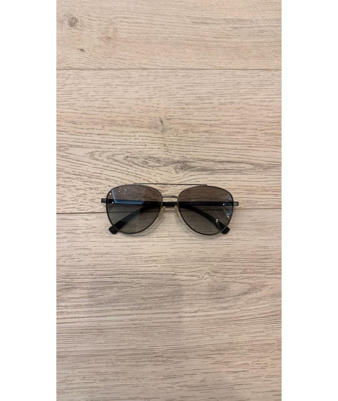 EMPORIO ARMANI Антрацитовые металлические солнцезащитные очки, фото 9