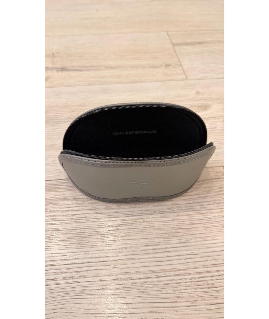 EMPORIO ARMANI Антрацитовые металлические солнцезащитные очки, фото 4