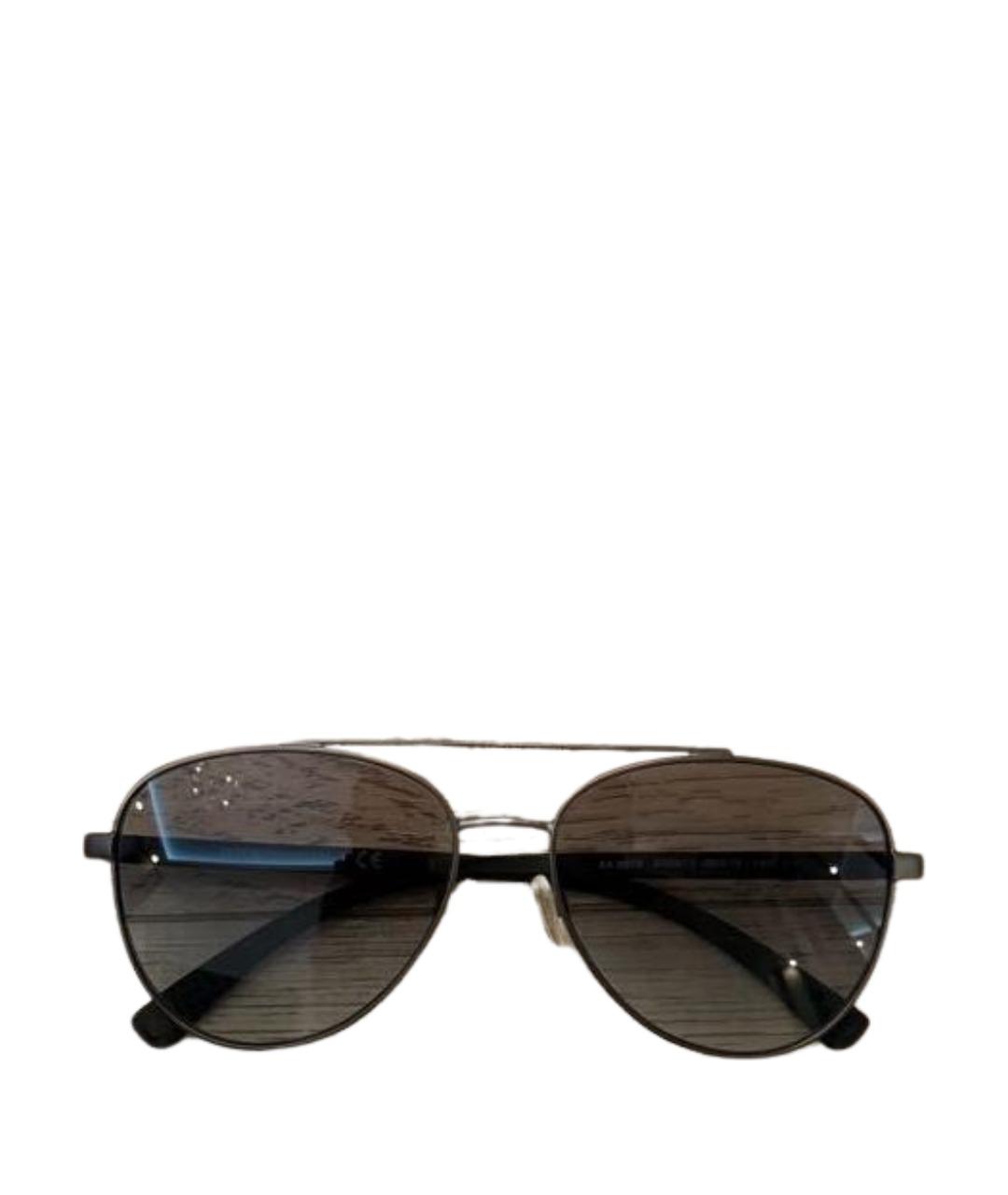 EMPORIO ARMANI Антрацитовые металлические солнцезащитные очки, фото 1