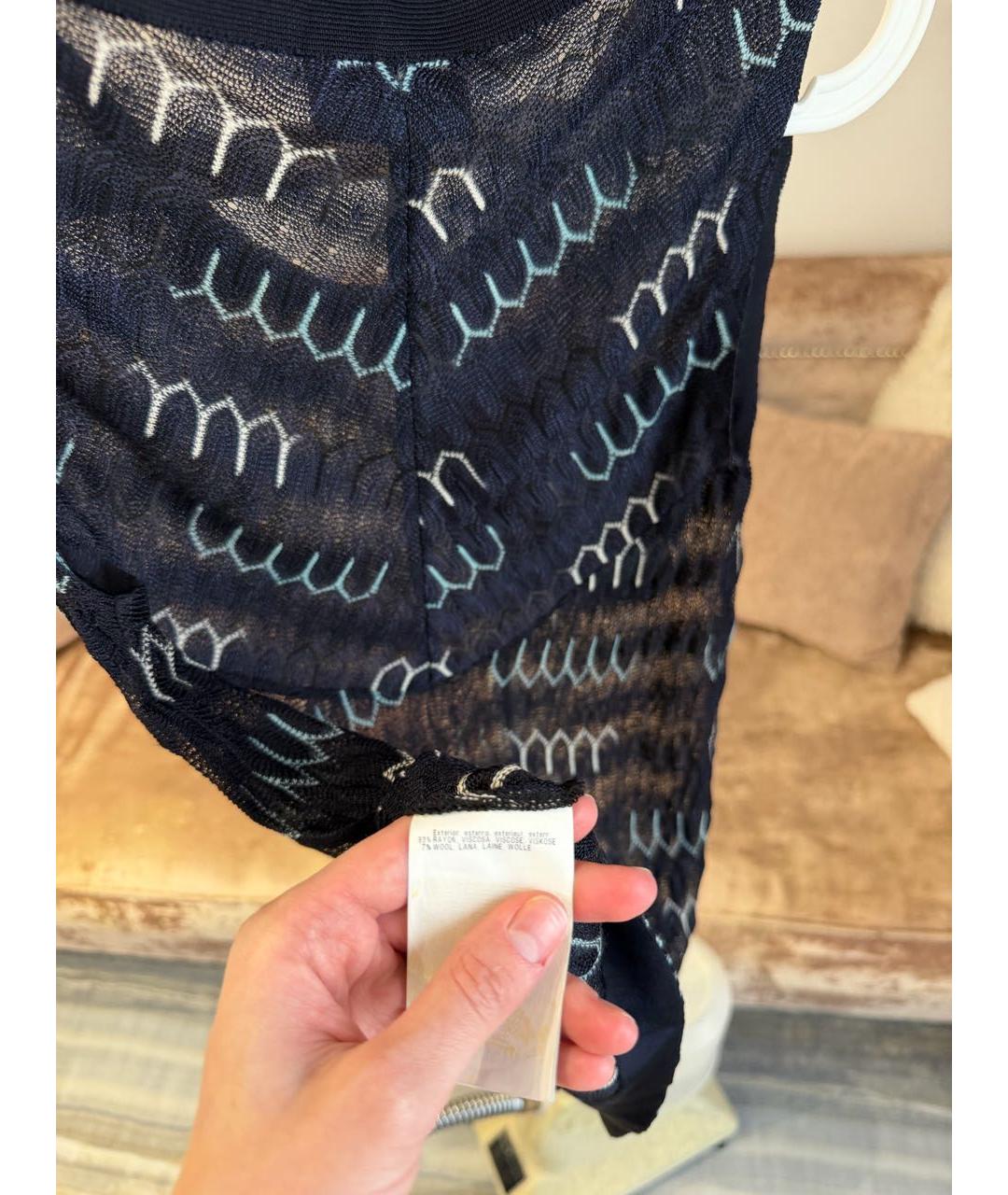 MISSONI Темно-синяя вискозная майка, фото 8