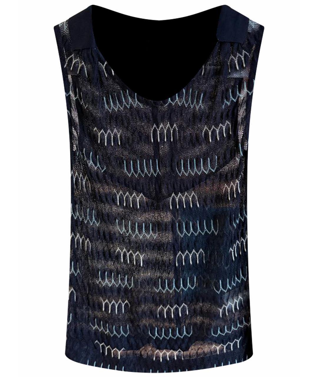 MISSONI Темно-синяя вискозная майка, фото 1