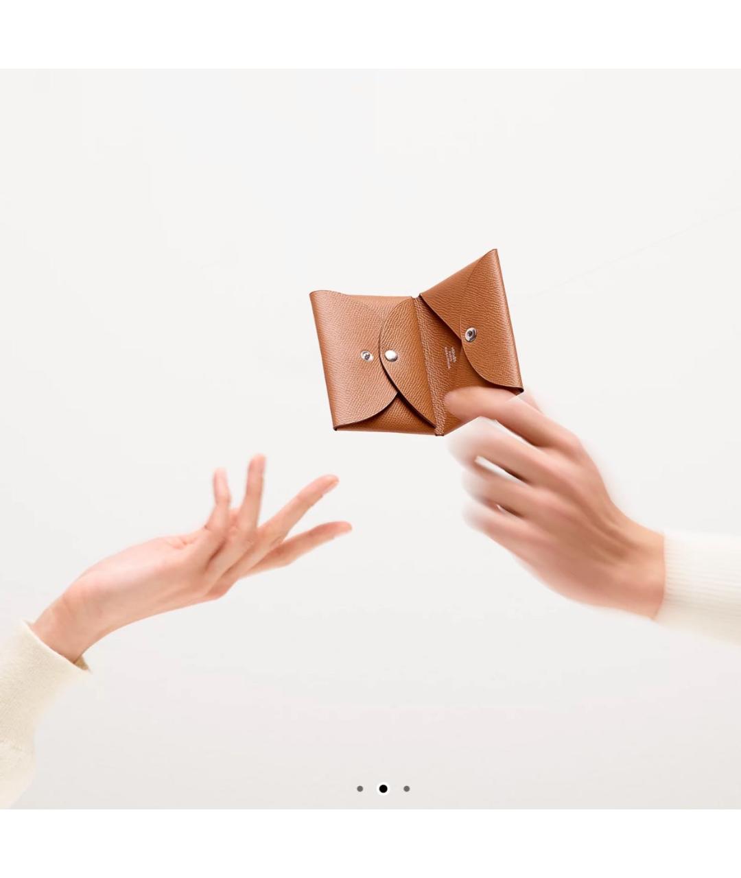 HERMES Розовый кожаный кардхолдер, фото 8