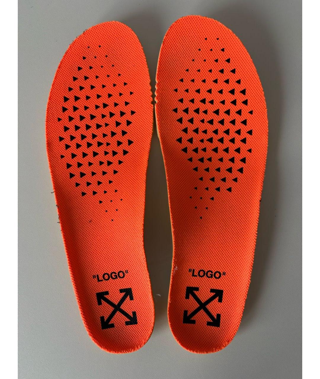 NIKE X OFF-WHITE Оранжевые текстильные низкие кроссовки / кеды, фото 7