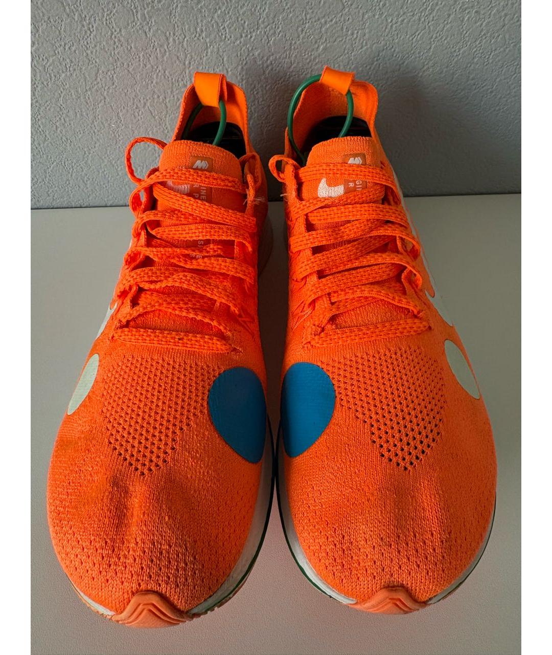 NIKE X OFF-WHITE Оранжевые текстильные низкие кроссовки / кеды, фото 4