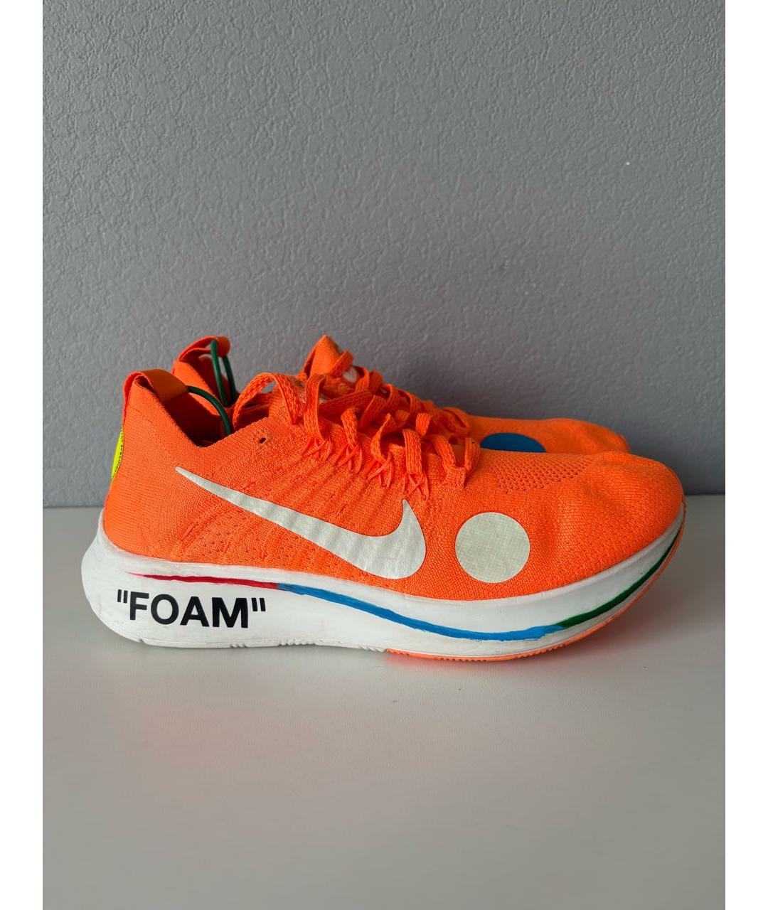 NIKE X OFF-WHITE Оранжевые текстильные низкие кроссовки / кеды, фото 3