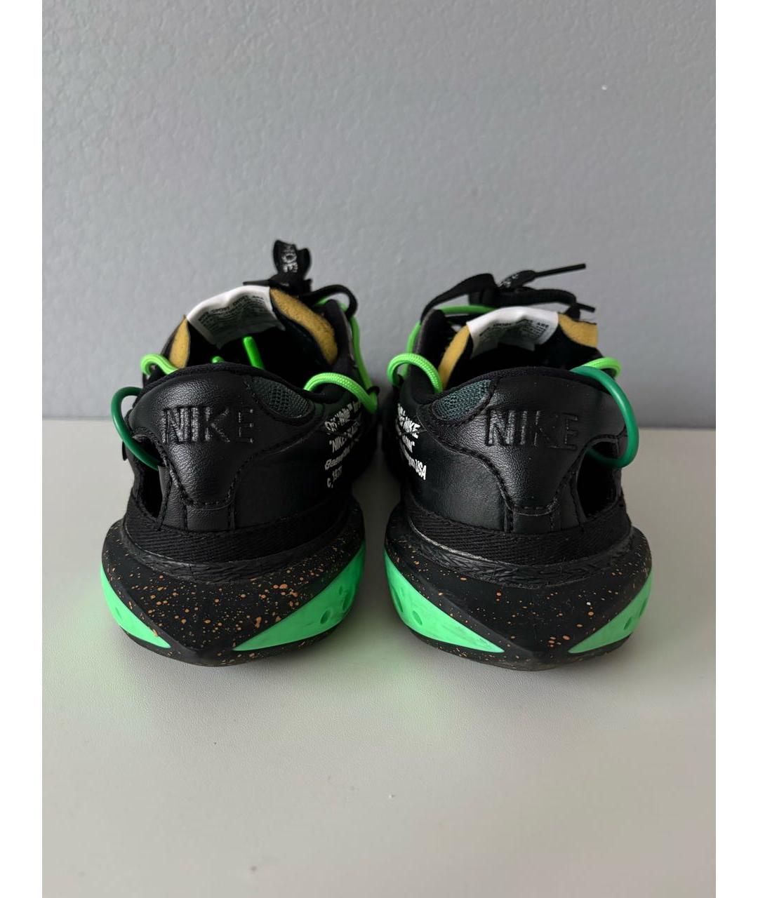 NIKE X OFF-WHITE Черные кожаные низкие кроссовки / кеды, фото 6