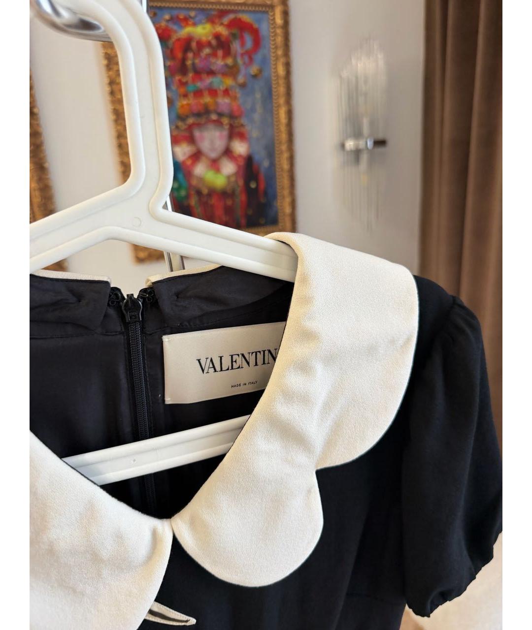 VALENTINO Черное шерстяное повседневное платье, фото 4