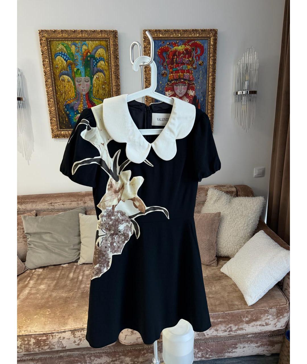 VALENTINO Черное шерстяное повседневное платье, фото 6