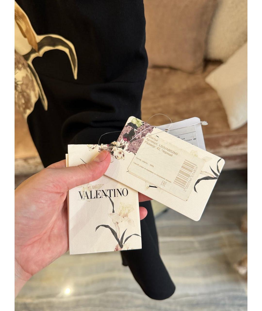 VALENTINO Черное шерстяное повседневное платье, фото 7
