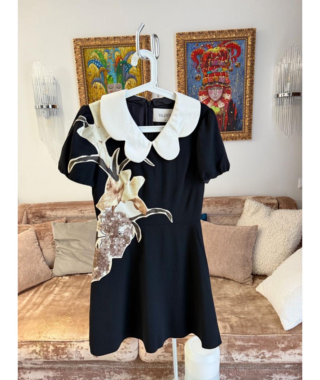 VALENTINO Черное шерстяное повседневное платье, фото 9