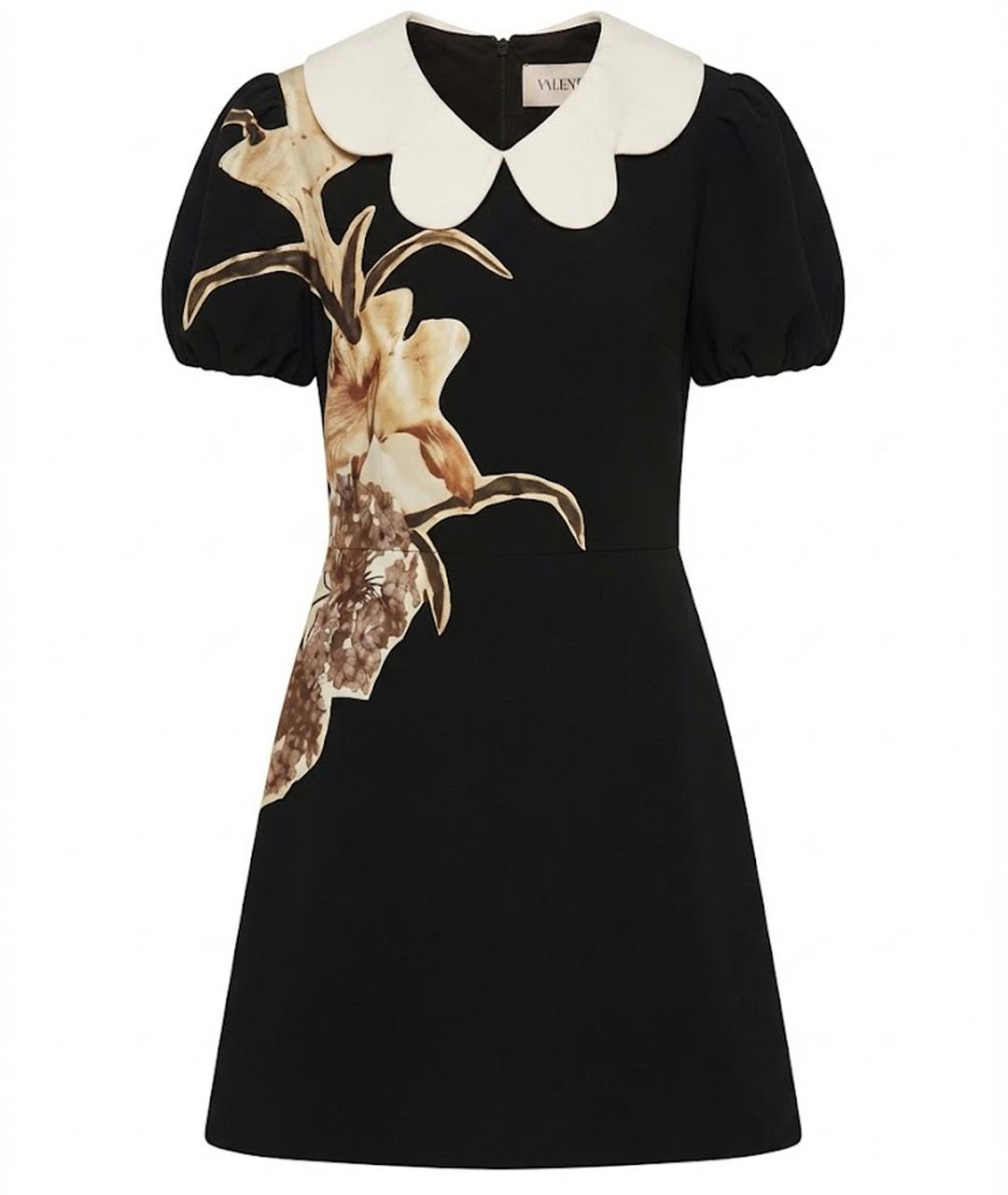 VALENTINO Черное шерстяное повседневное платье, фото 1