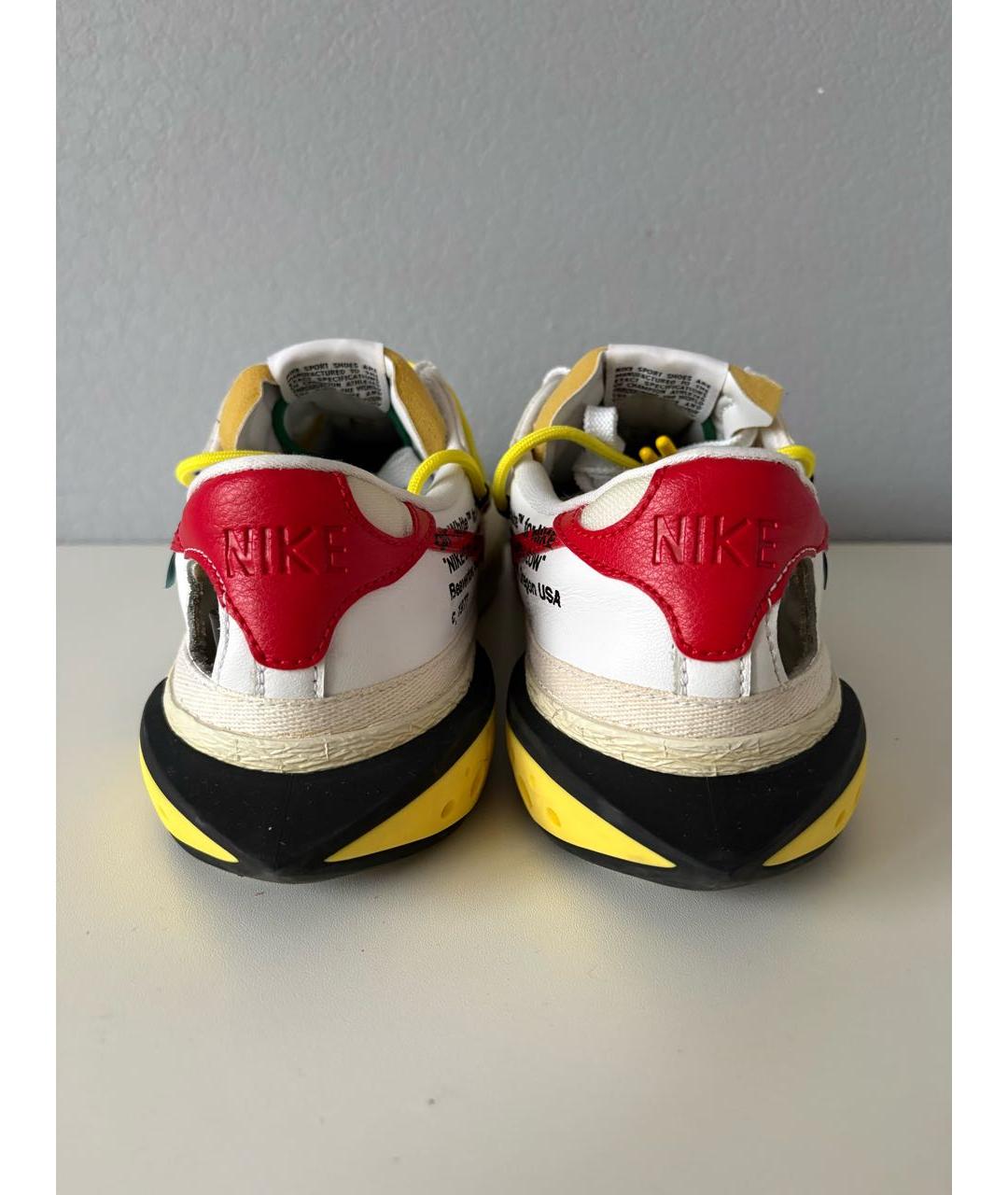 NIKE X OFF-WHITE Белые кожаные низкие кроссовки / кеды, фото 6