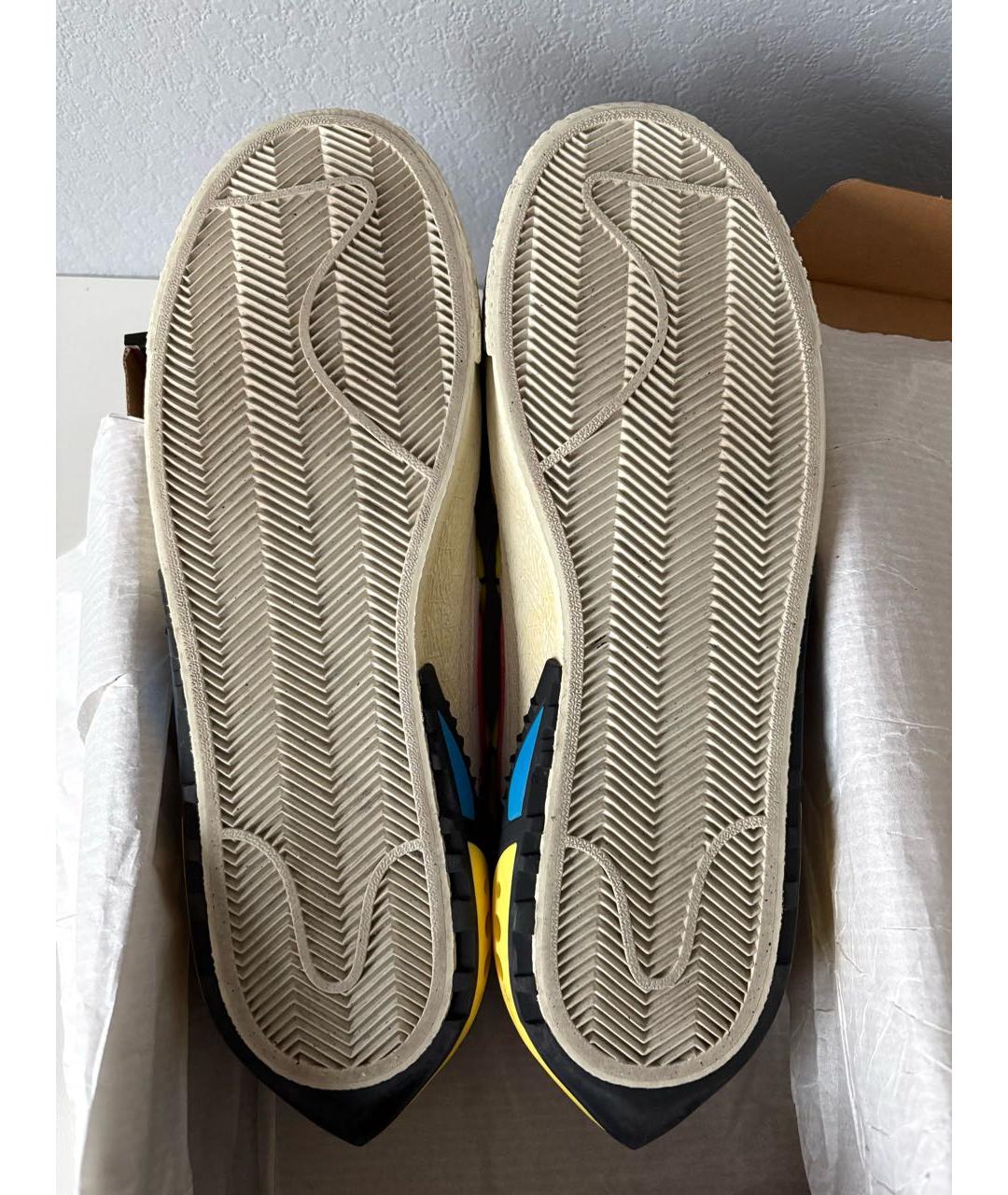 NIKE X OFF-WHITE Белые кожаные низкие кроссовки / кеды, фото 7