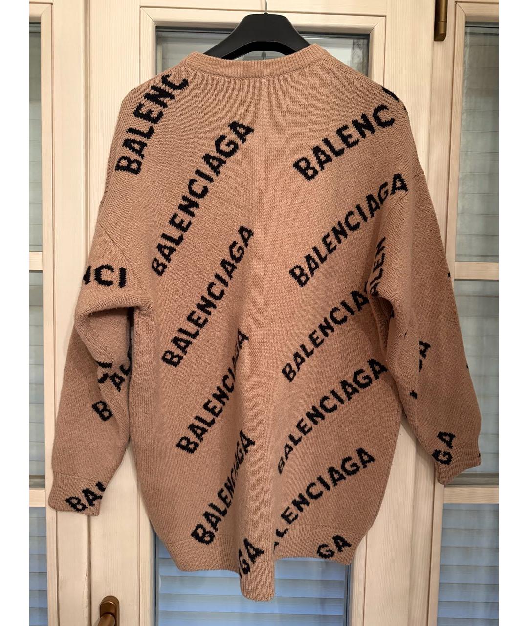 BALENCIAGA Бежевый шерстяной джемпер / свитер, фото 3
