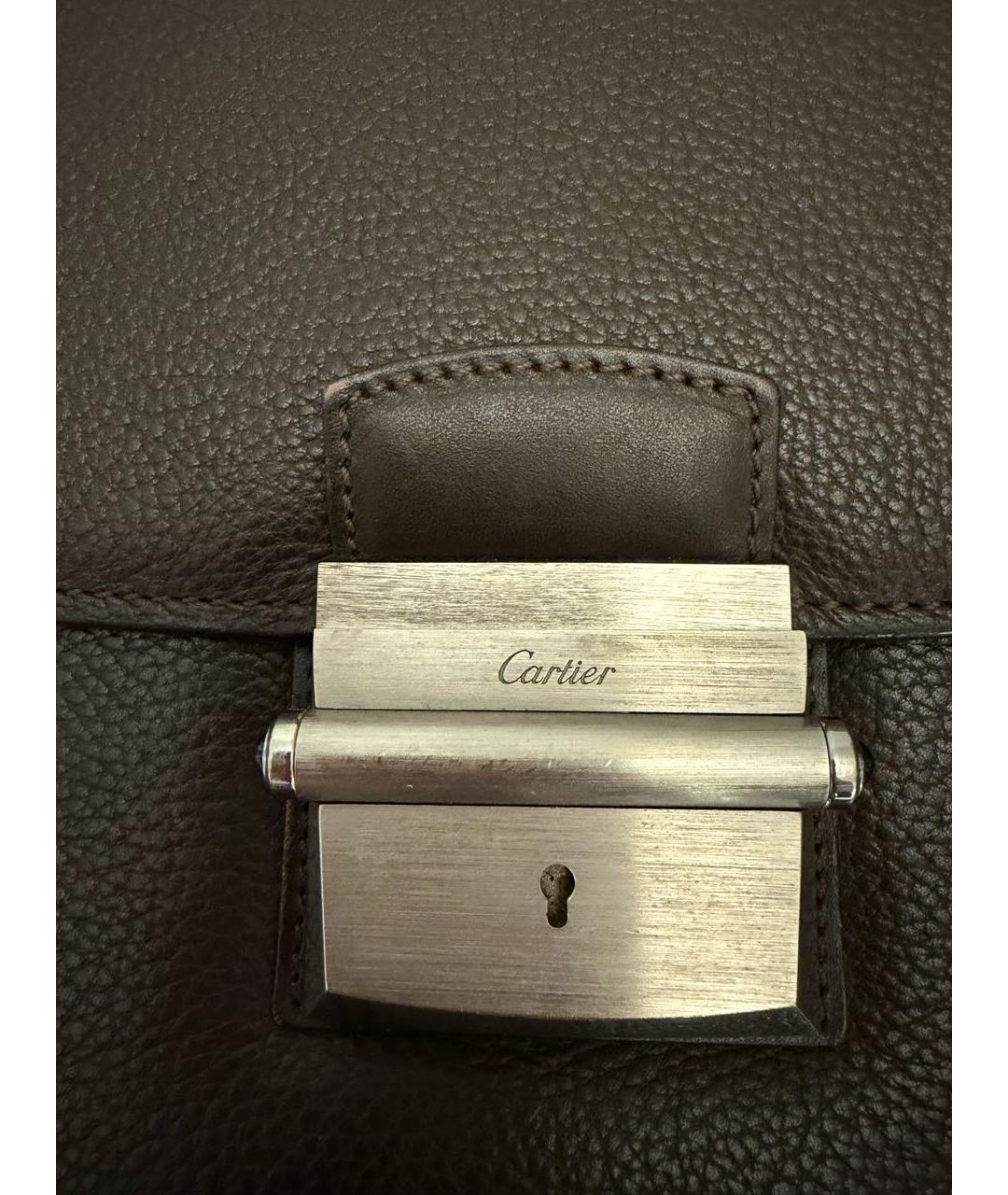 CARTIER Коричневый кожаный портфель, фото 2