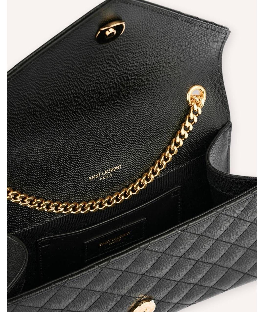 SAINT LAURENT Черная кожаная сумка через плечо, фото 6