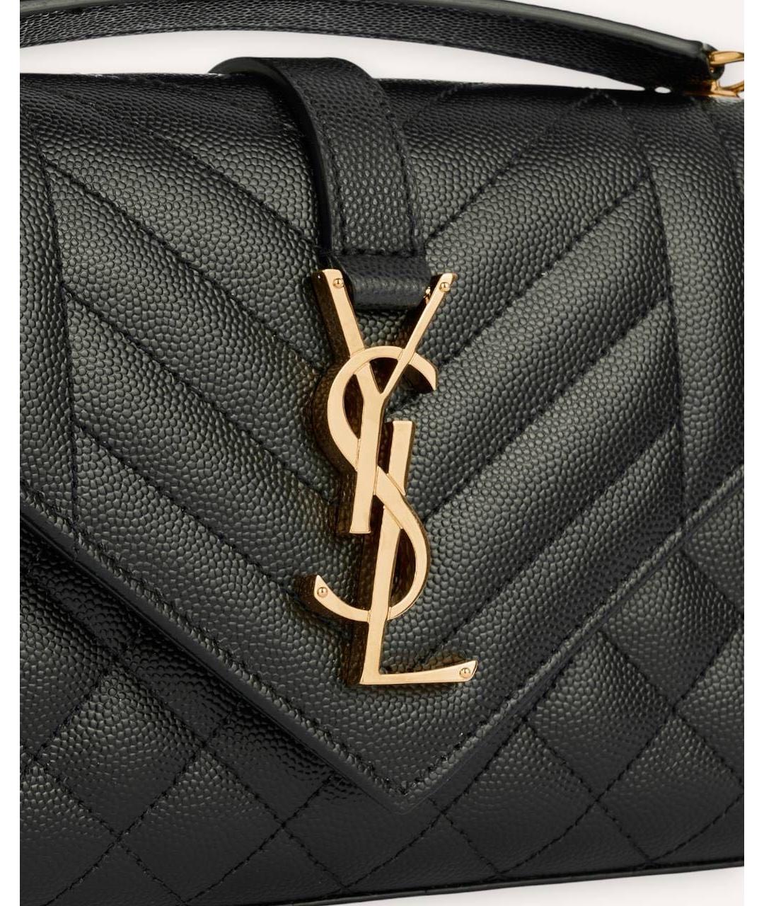 SAINT LAURENT Черная кожаная сумка через плечо, фото 4