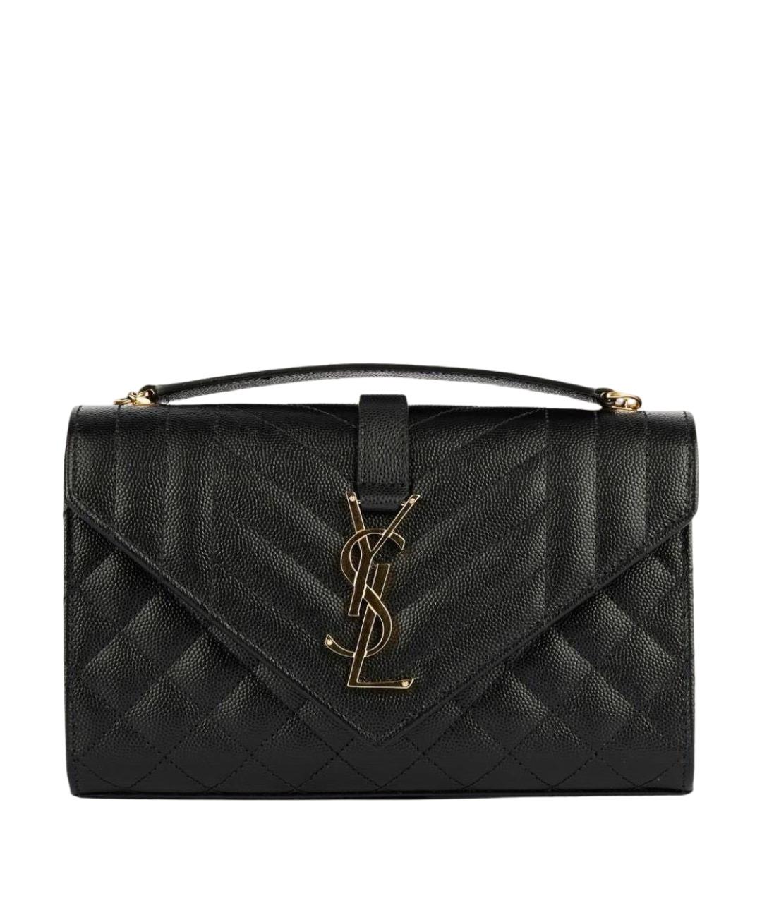 SAINT LAURENT Черная кожаная сумка через плечо, фото 1