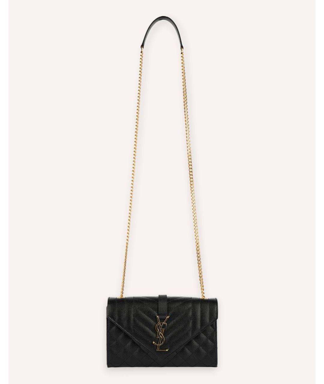 SAINT LAURENT Черная кожаная сумка через плечо, фото 7