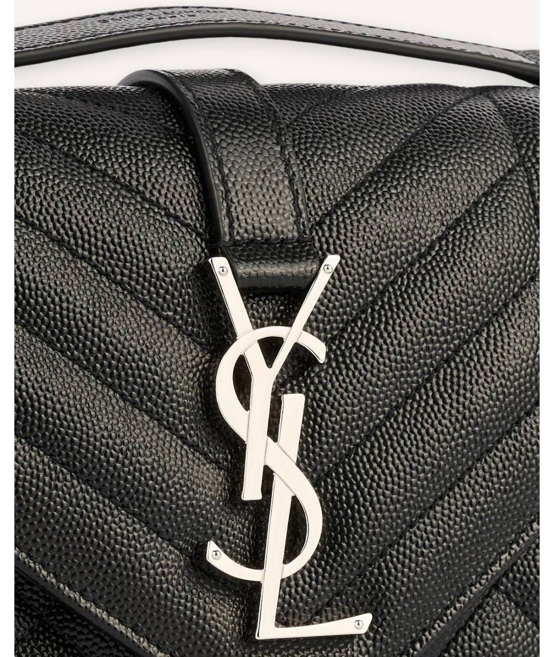 SAINT LAURENT Черная кожаная сумка через плечо, фото 4