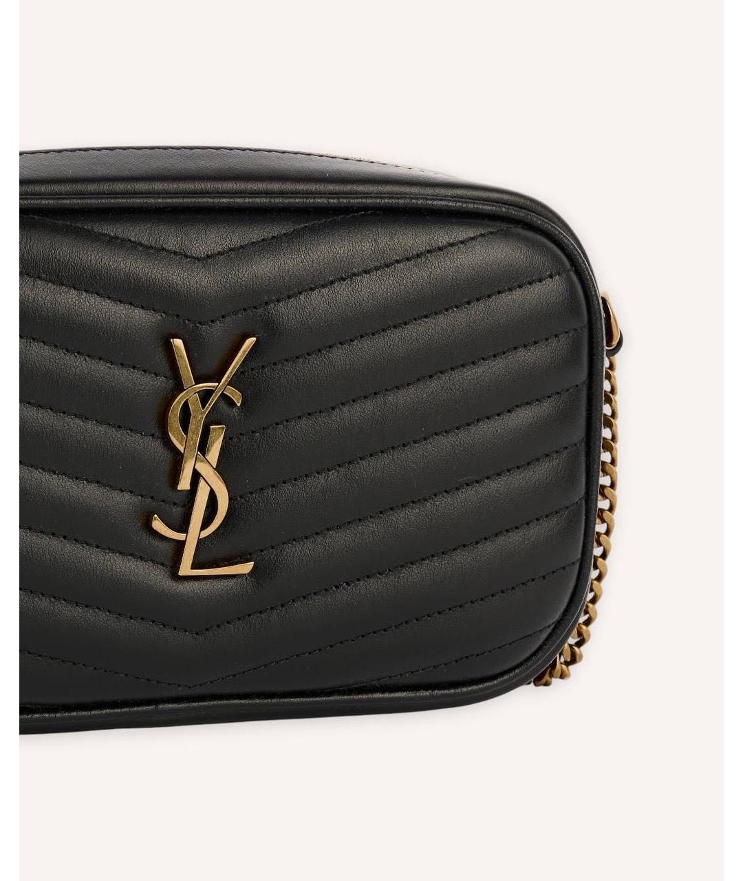 SAINT LAURENT Черная кожаная сумка через плечо, фото 4