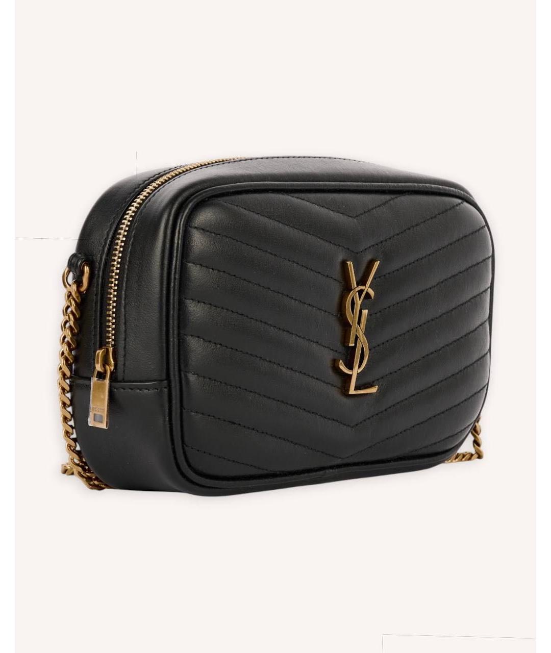SAINT LAURENT Черная кожаная сумка через плечо, фото 3