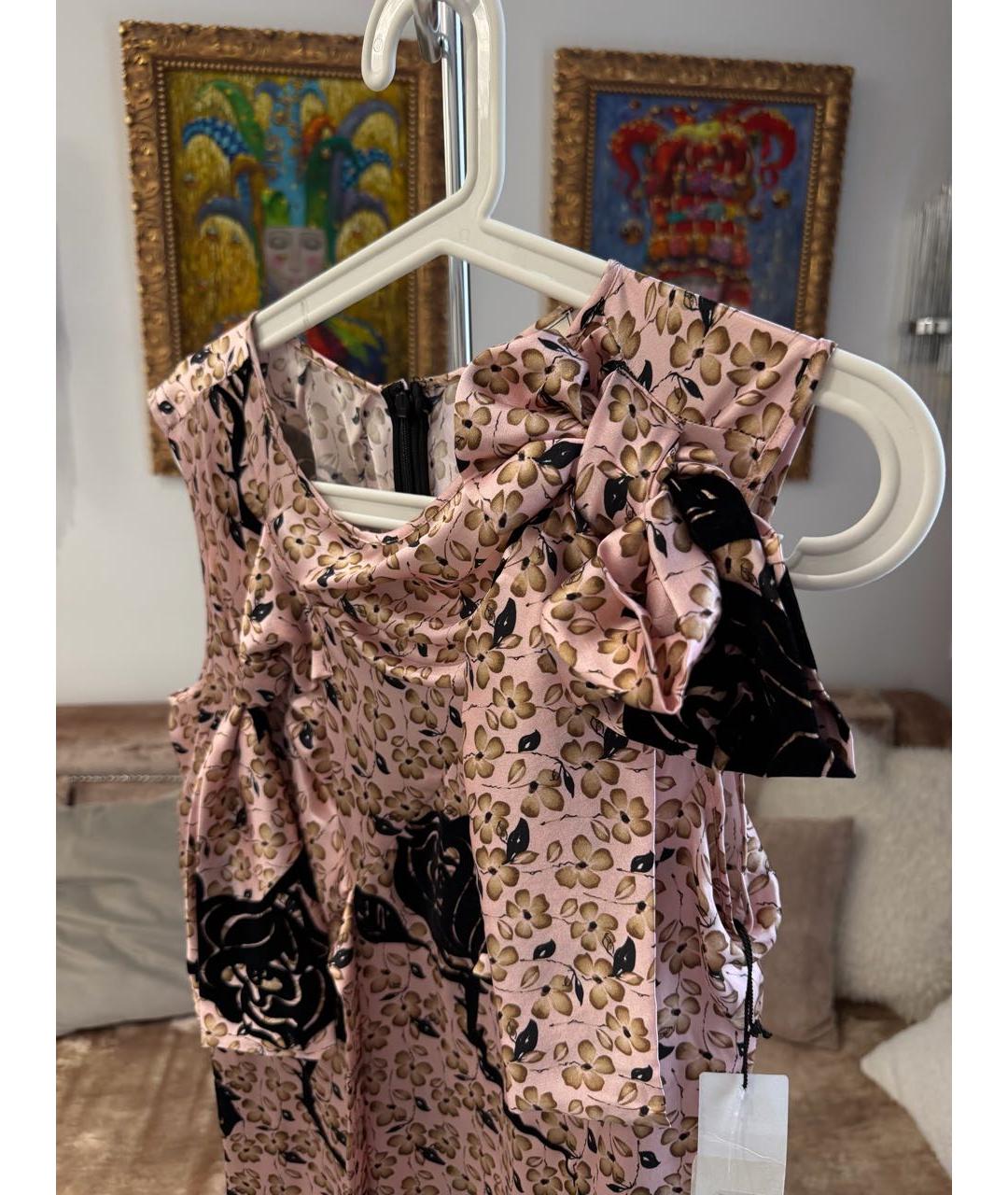 NINA RICCI Розовое шелковое коктейльное платье, фото 8