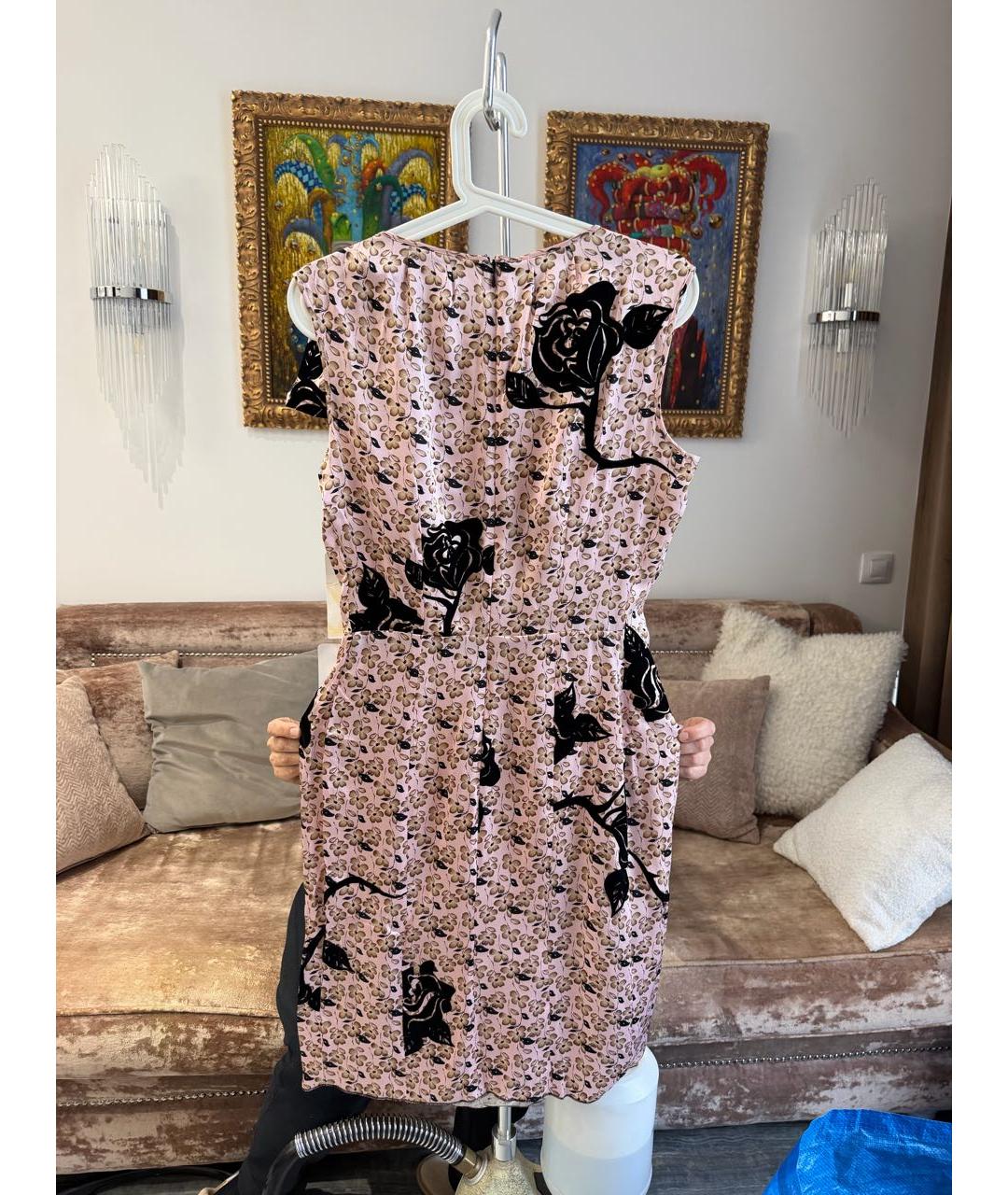 NINA RICCI Розовое шелковое коктейльное платье, фото 5