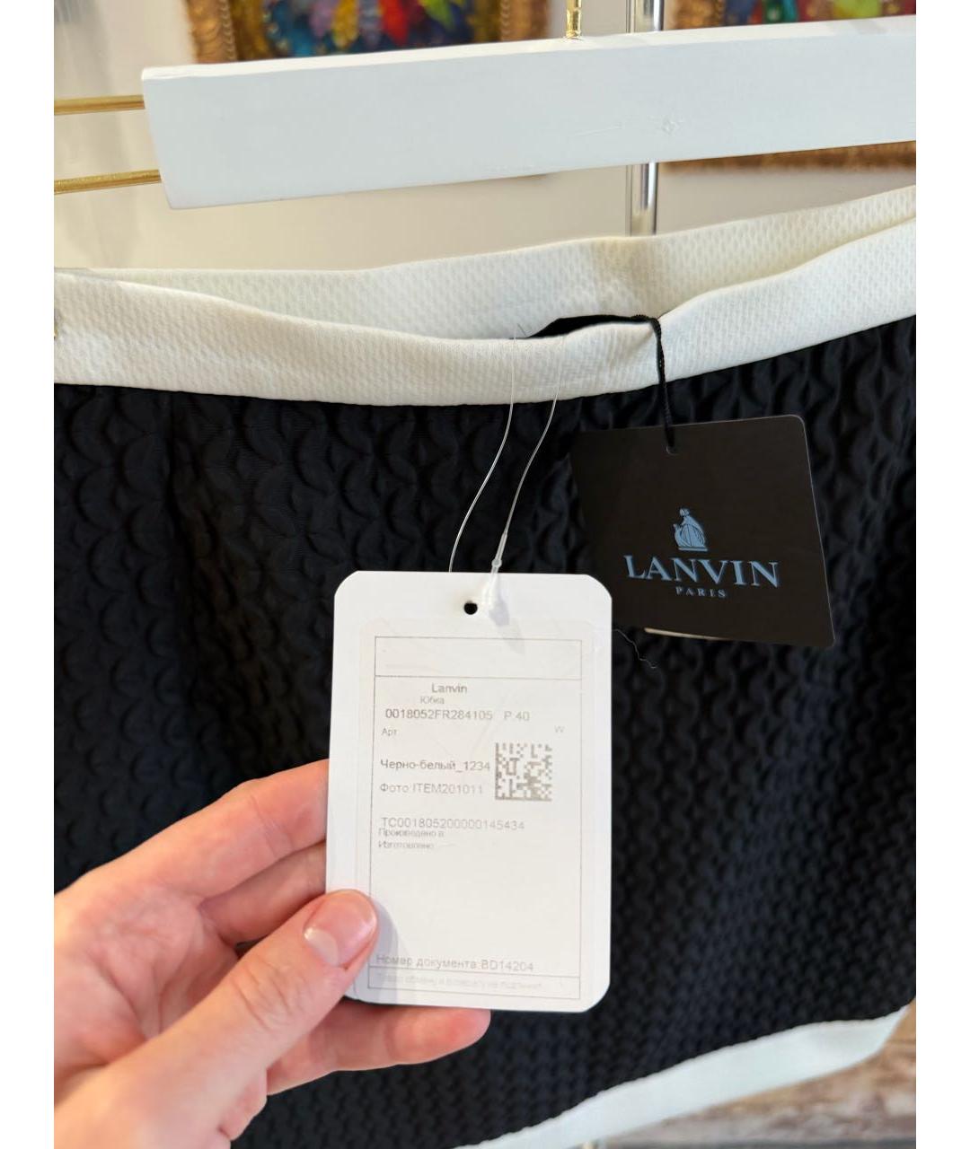 LANVIN Черная полиэстеровая юбка миди, фото 7