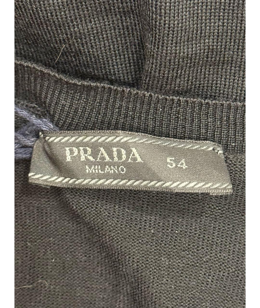PRADA Черный шерстяной джемпер / свитер, фото 2