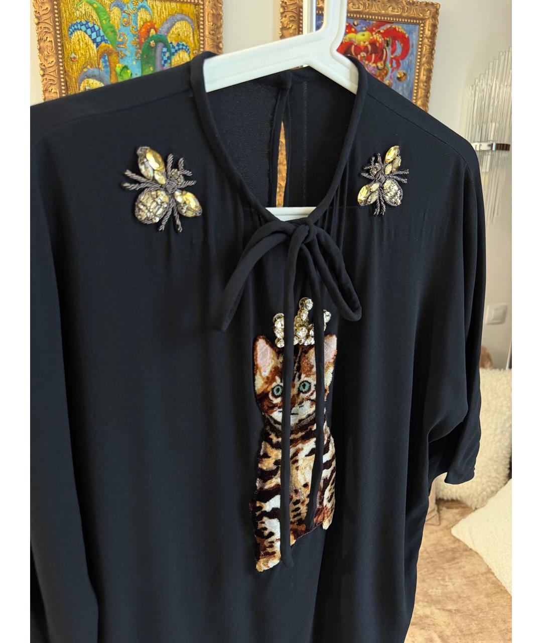 DOLCE&GABBANA Черная вискозная блузы, фото 3