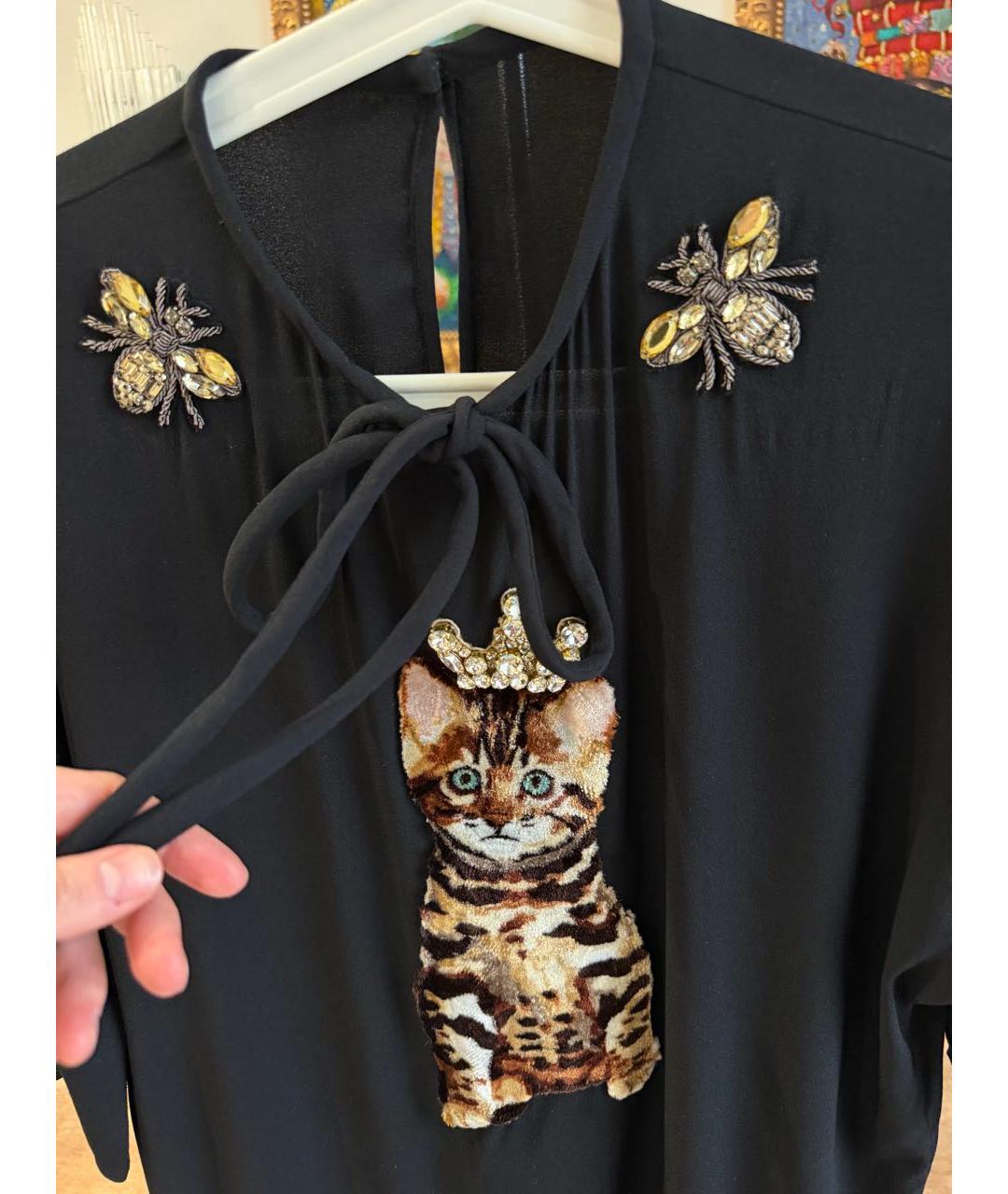 DOLCE&GABBANA Черная вискозная блузы, фото 5