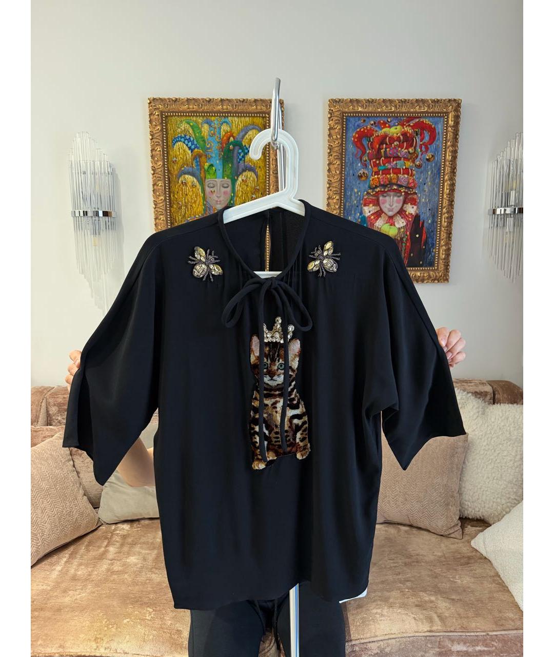DOLCE&GABBANA Черная вискозная блузы, фото 8