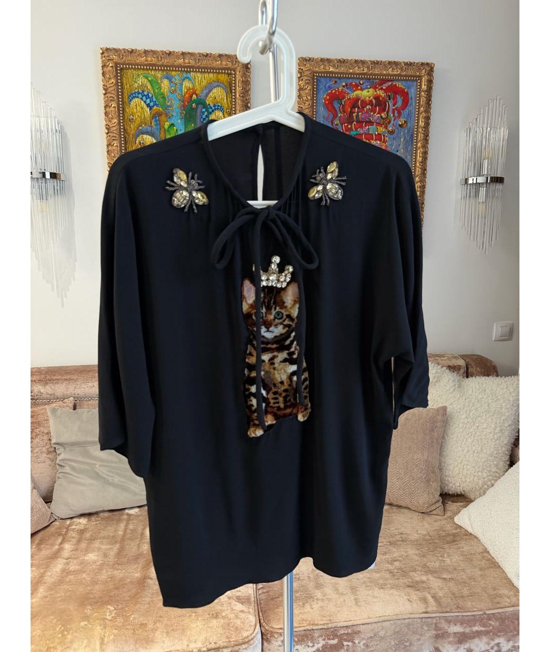DOLCE&GABBANA Черная вискозная блузы, фото 2