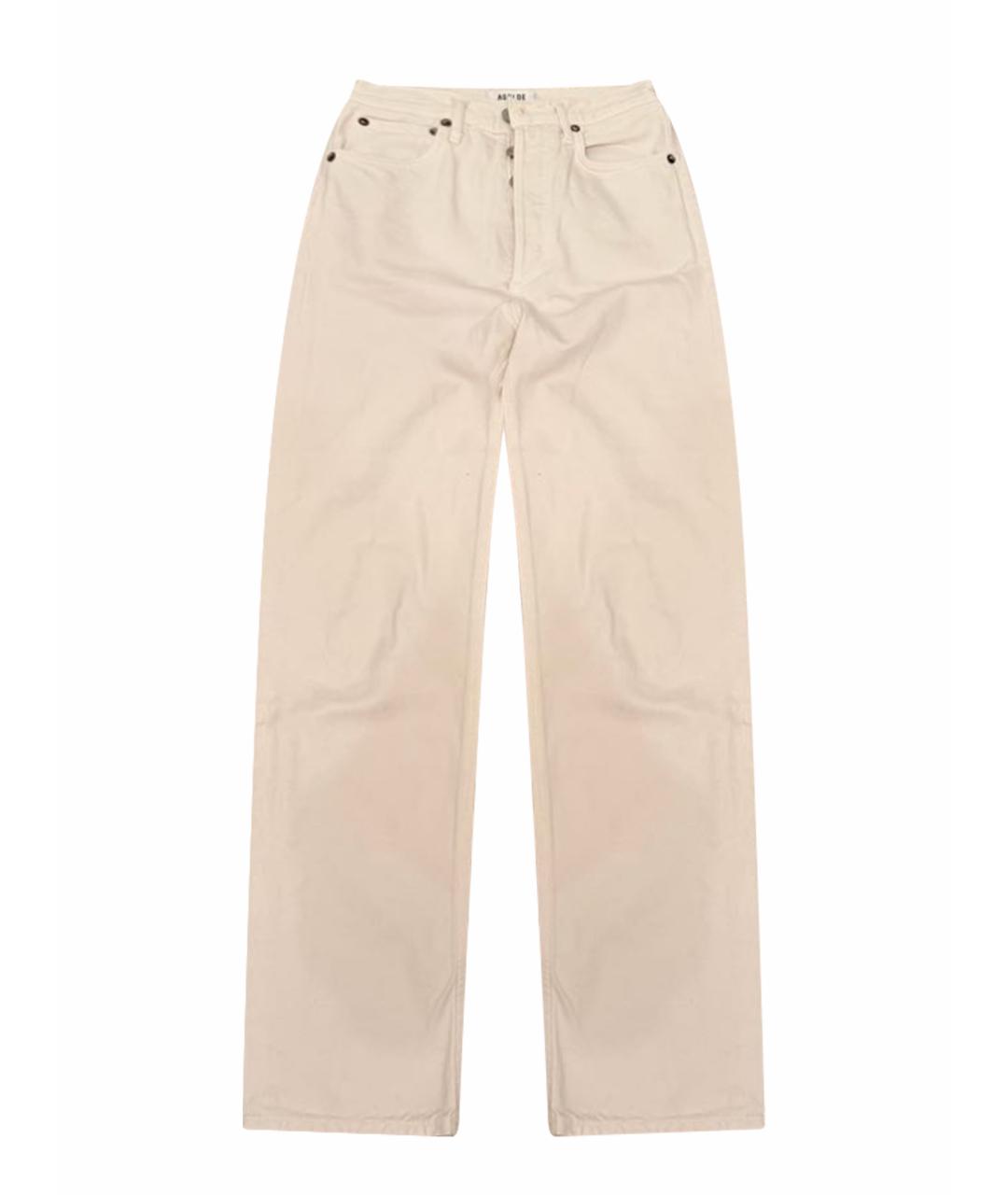 AGOLDE Белые хлопковые джинсы слим, фото 1
