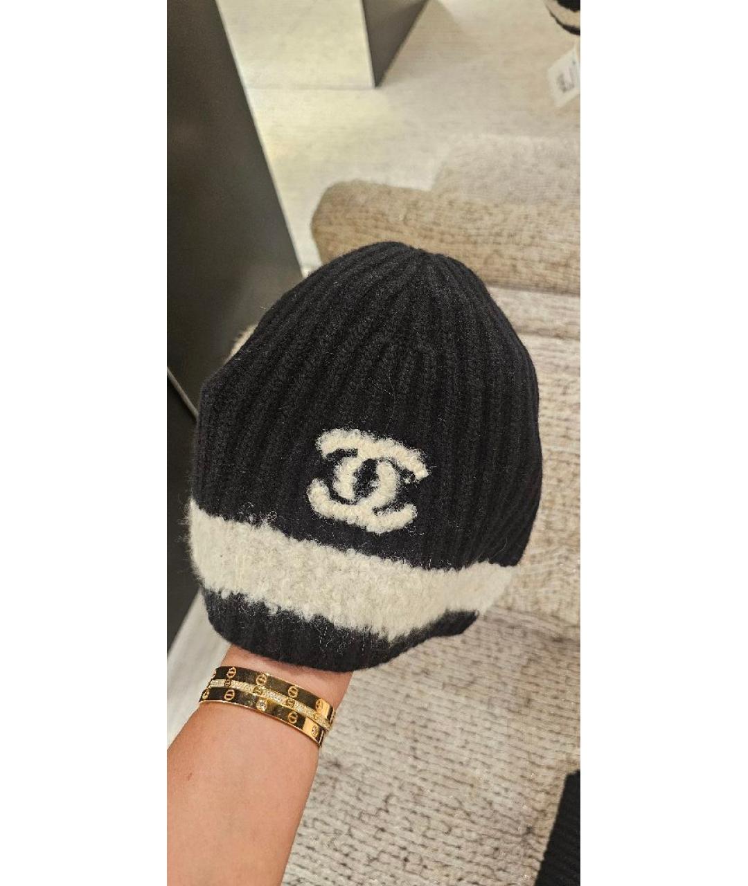 CHANEL Черная кашемировая шапка, фото 3