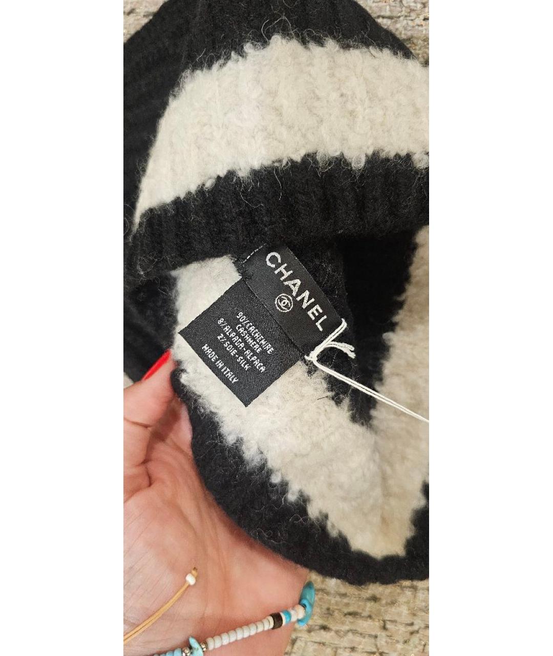 CHANEL Черная кашемировая шапка, фото 6