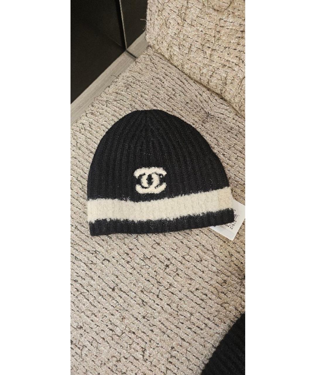 CHANEL Черная кашемировая шапка, фото 7