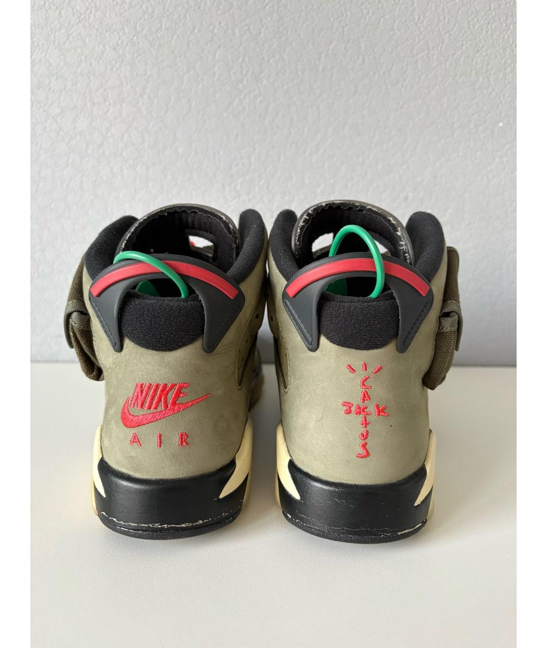 CACTUS JACK BY TRAVIS SCOTT Хаки нубуковые высокие кроссовки / кеды, фото 6