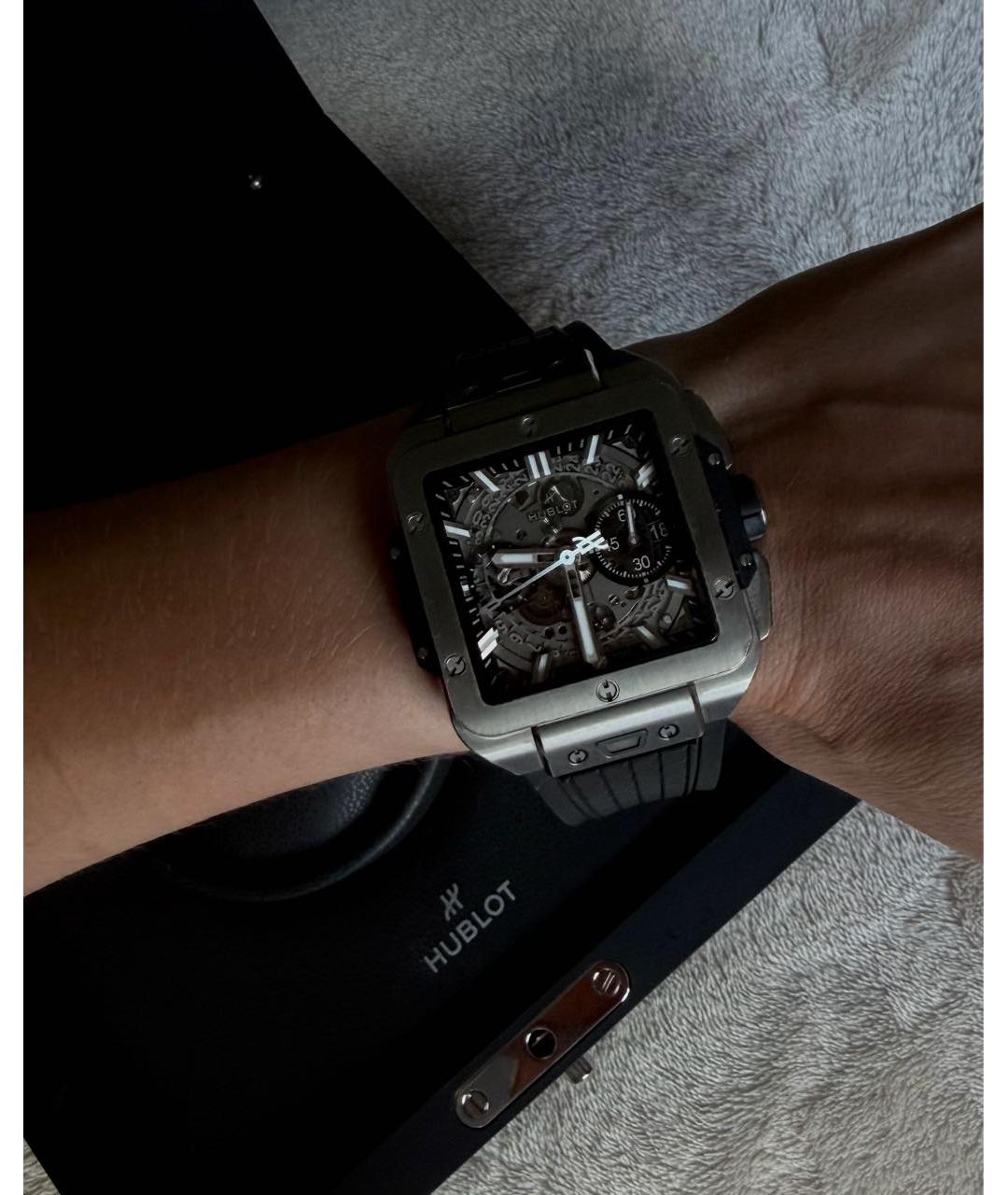 HUBLOT Серебряные титановые часы, фото 9