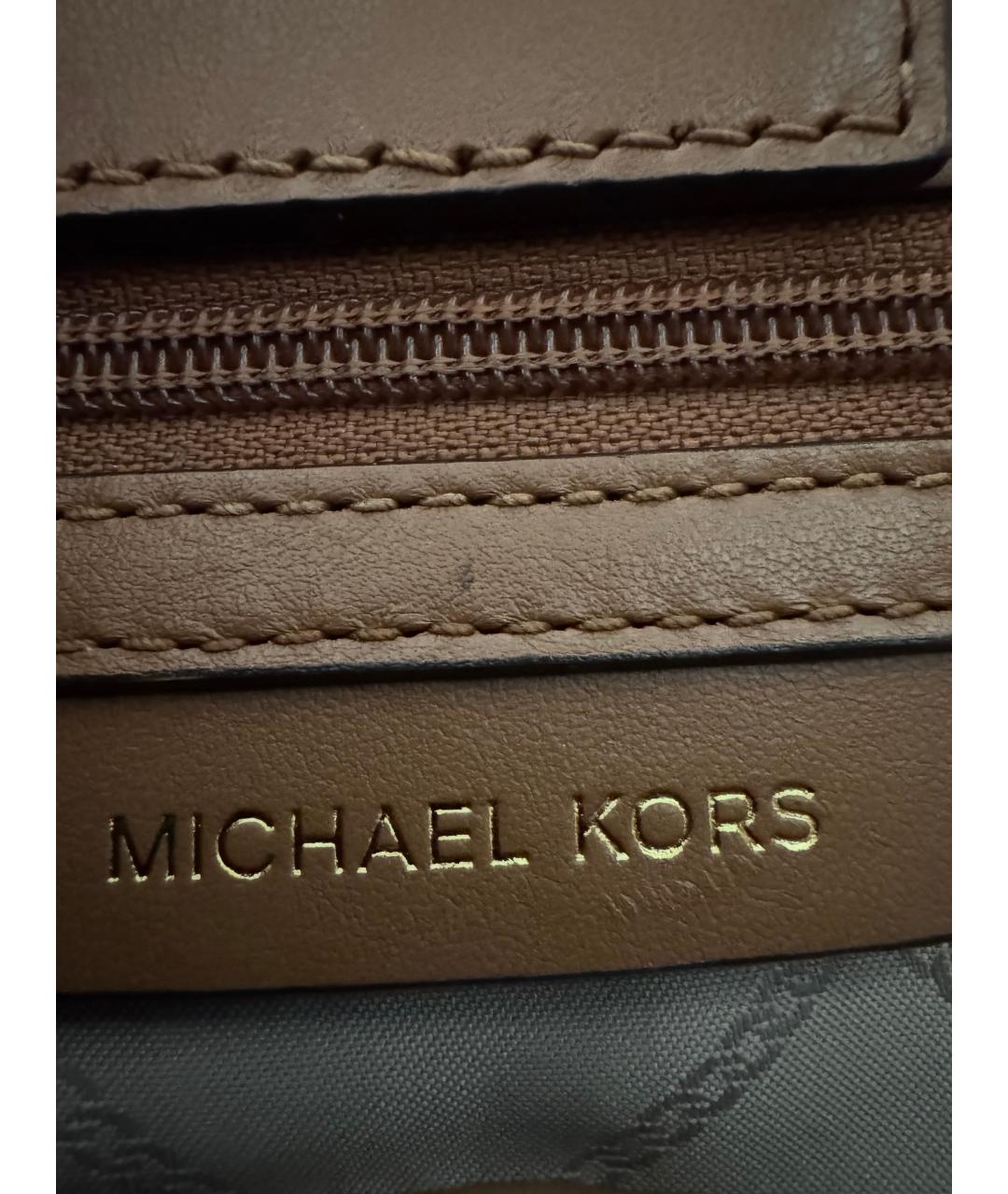 MICHAEL KORS Коричневая сумка с короткими ручками из канвы, фото 7