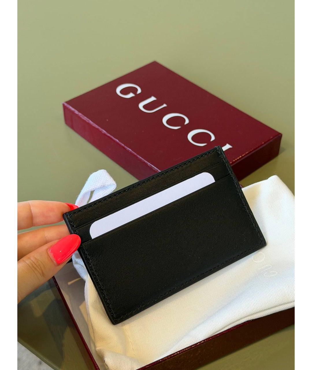 GUCCI Черный кожаный кардхолдер, фото 3