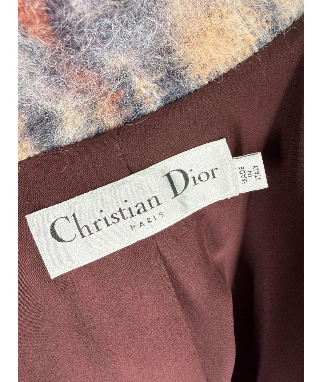 CHRISTIAN DIOR Мульти шерстяное пальто, фото 8