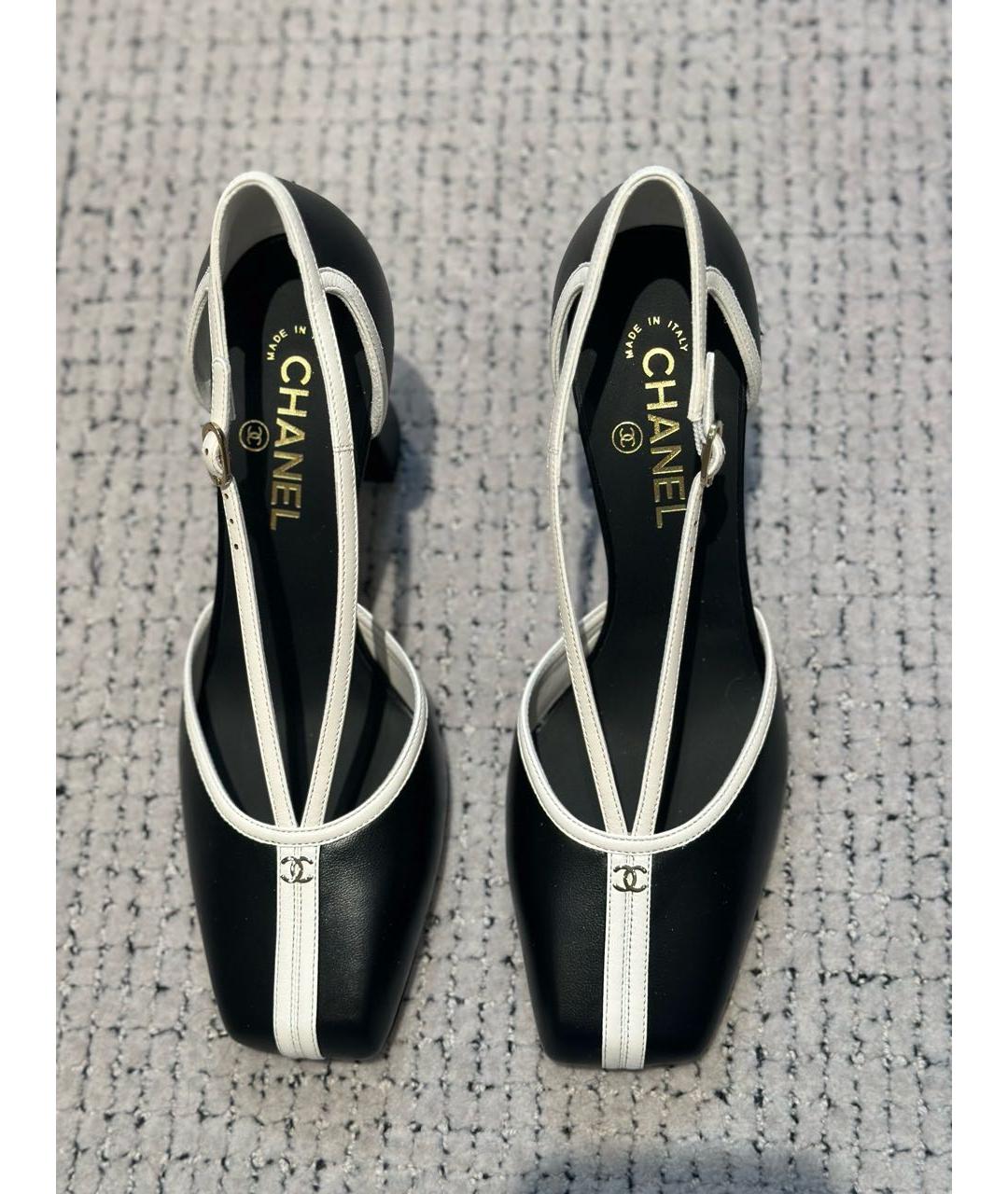 CHANEL Черные кожаные туфли, фото 2