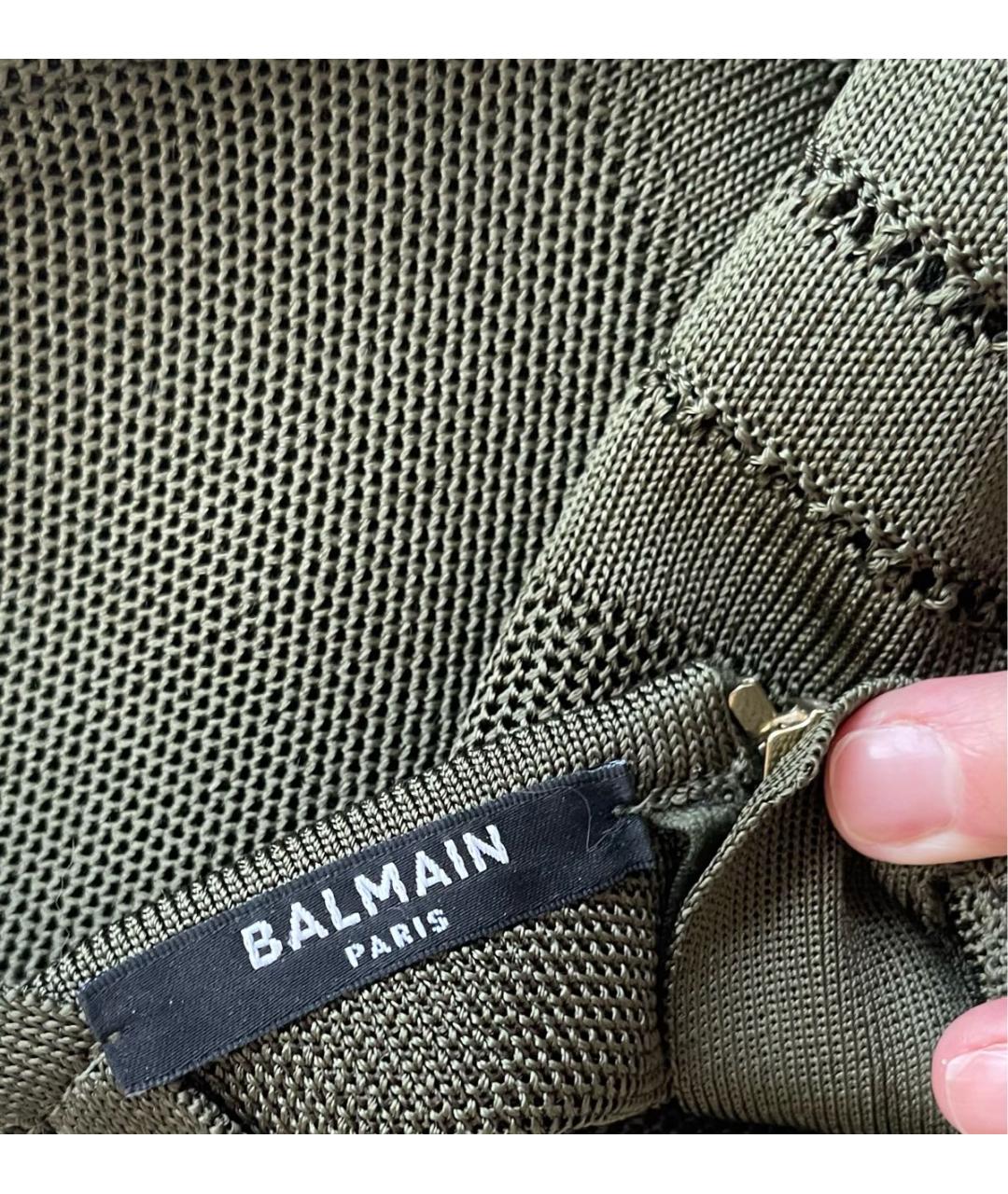 BALMAIN Зеленая вискозная майка, фото 3