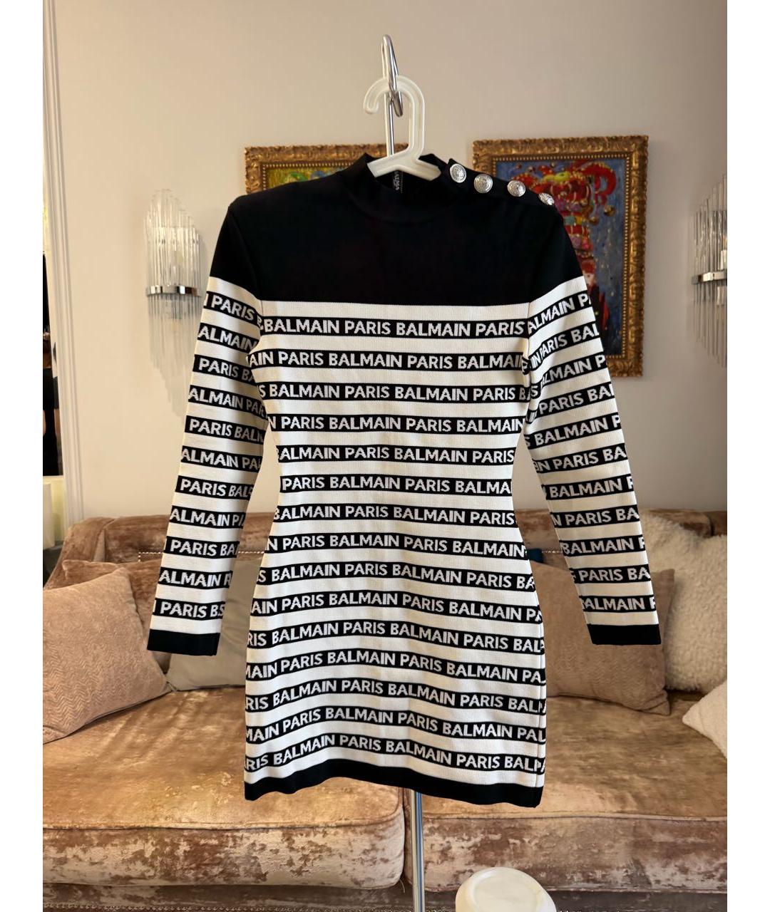 BALMAIN Черное вискозное коктейльное платье, фото 9