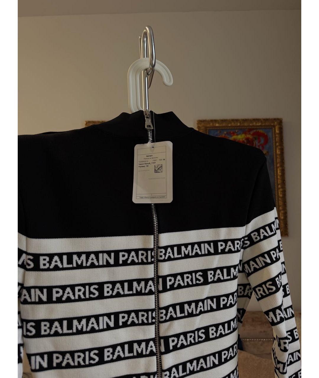 BALMAIN Черное вискозное коктейльное платье, фото 5